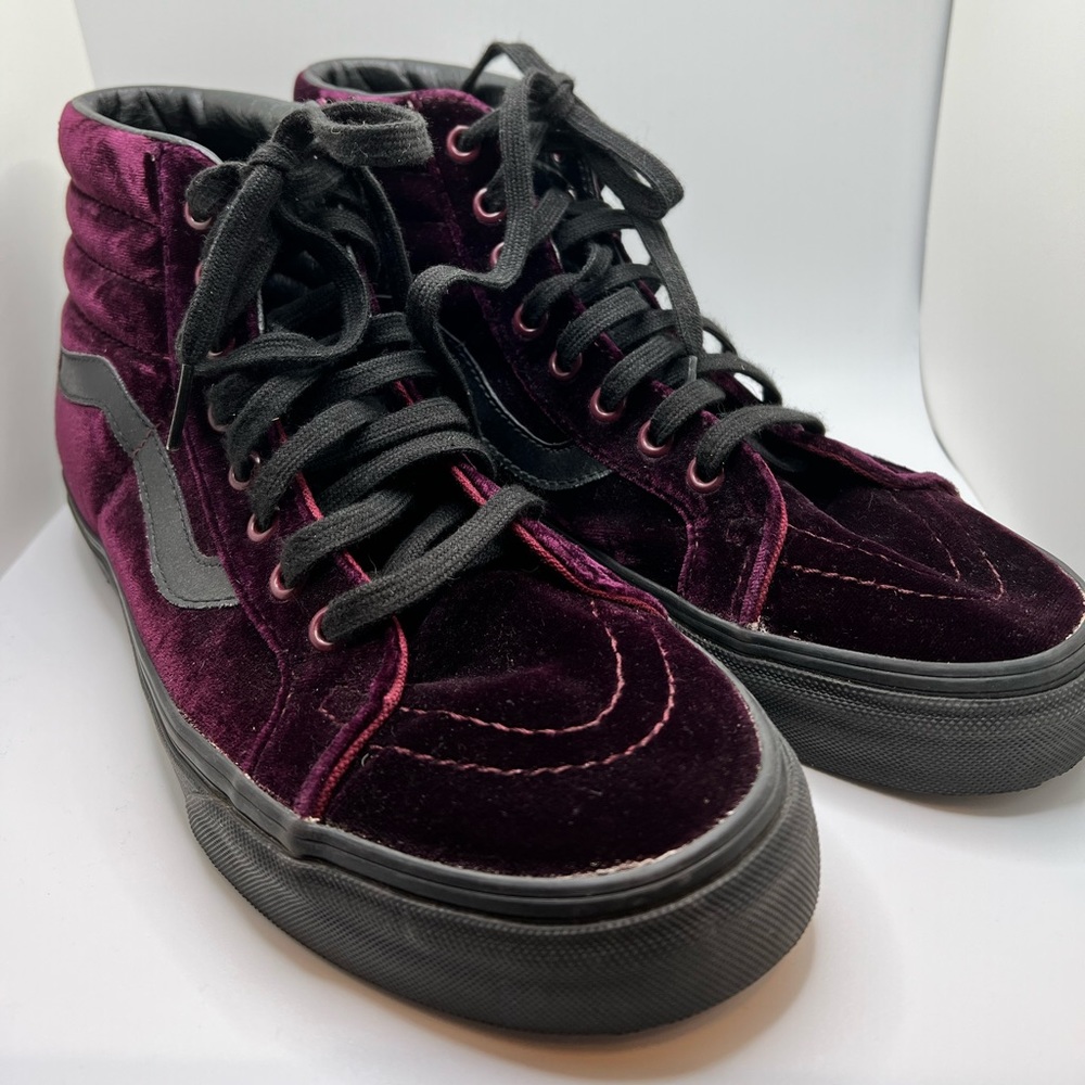 Vans Dark Red Velvet Sk8-hi Unisex Sneaker M7 W8.5 Worn Once
